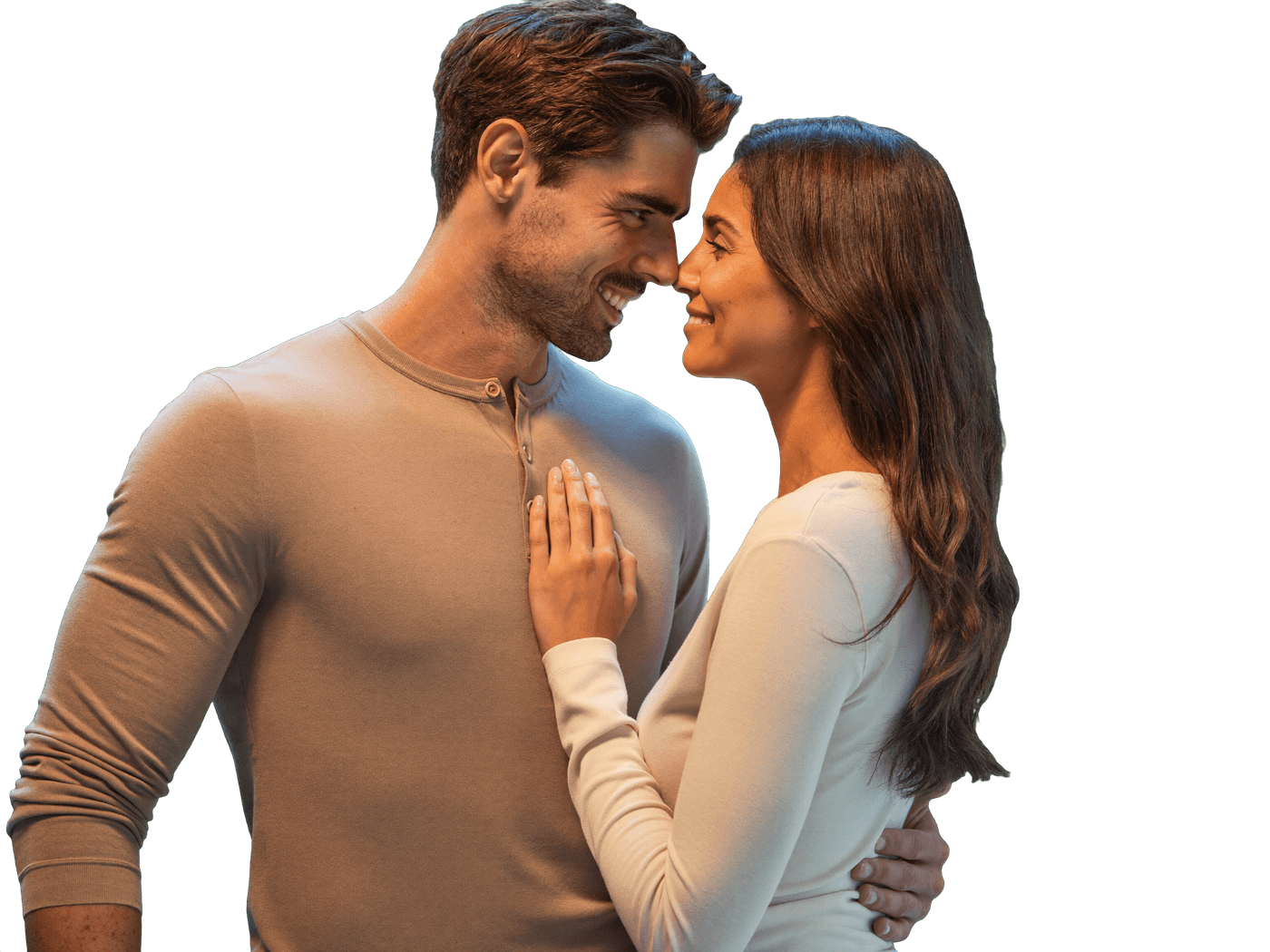 A couple at ease with each other